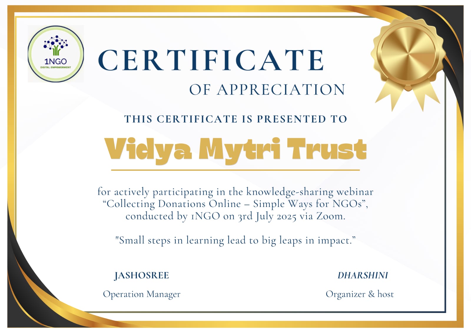 Certificates